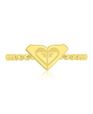 Waterproof Yellow Triangular Heart Beads Ring