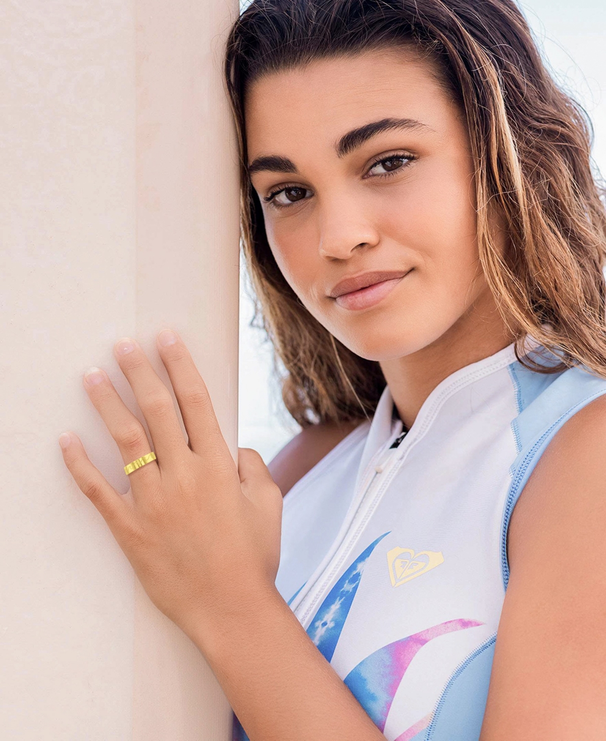 Roxy Waterproof Yellow Waves Ring