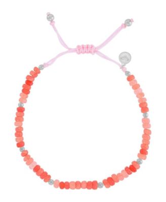 Waterproof Platinum Watermelon Stone Adjustable Bracelet