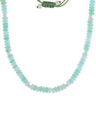 Waterproof Yellow Beads Green Aventurine Adjustable Necklace