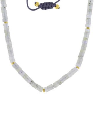 Waterproof Yellow Beads Labradorite Adjustable Necklace