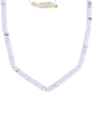 Roxy Waterproof Yellow Beads Labradorite Adjustable Necklace - Platinum White 170$