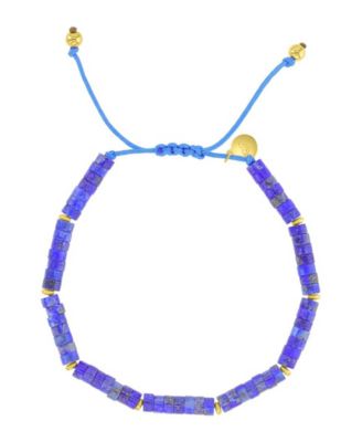 Roxy Waterproof Yellow Lapis Adjustable Bracelet - Gold Blue
