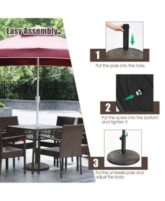 22Lbs Patio Resin Umbrella Base with Wicker Style for Outdoor Use