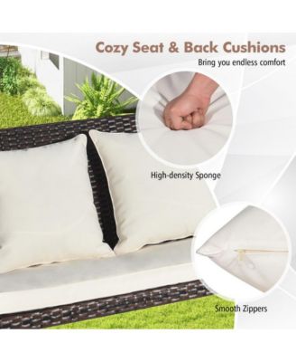 LUCKY ONE 2-Person Patio Rattan Porch Swing Hammock