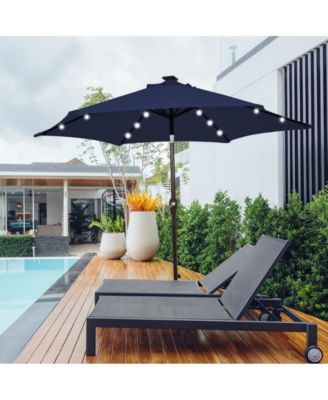 Outdoor Patio Umbrella with Bright Solar LED Lights