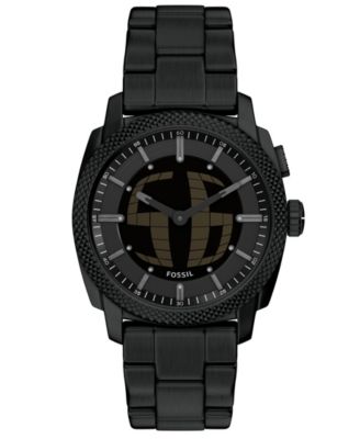Men's Machine Big Tic Black Stainless Steel Watch, 41mm