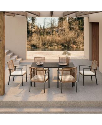 7 Pieces Patio Dining Set Outdoor Furniture Set with Soft Cushion  Conversation Set