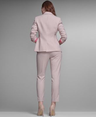 Women's Plaid Notch Collar Slim Fit Blazer