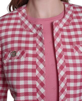 Women's Houndstooth Band Long-Sleeve Jacket