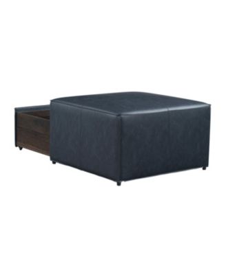 29" Leather Heidi Storage Ottoman