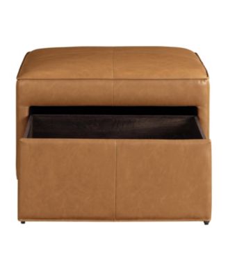 Heidi 29" Faux Leather Storage Ottoman