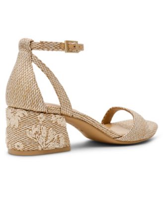 Women's Mia Raffia Ankle Strap Block Heel Dress Sandals