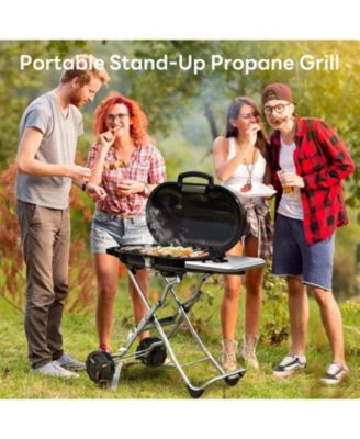 Portable Propane Gas Grill, 15,000 BTU Foldable Outdoor Grill with 348 Sq. In.