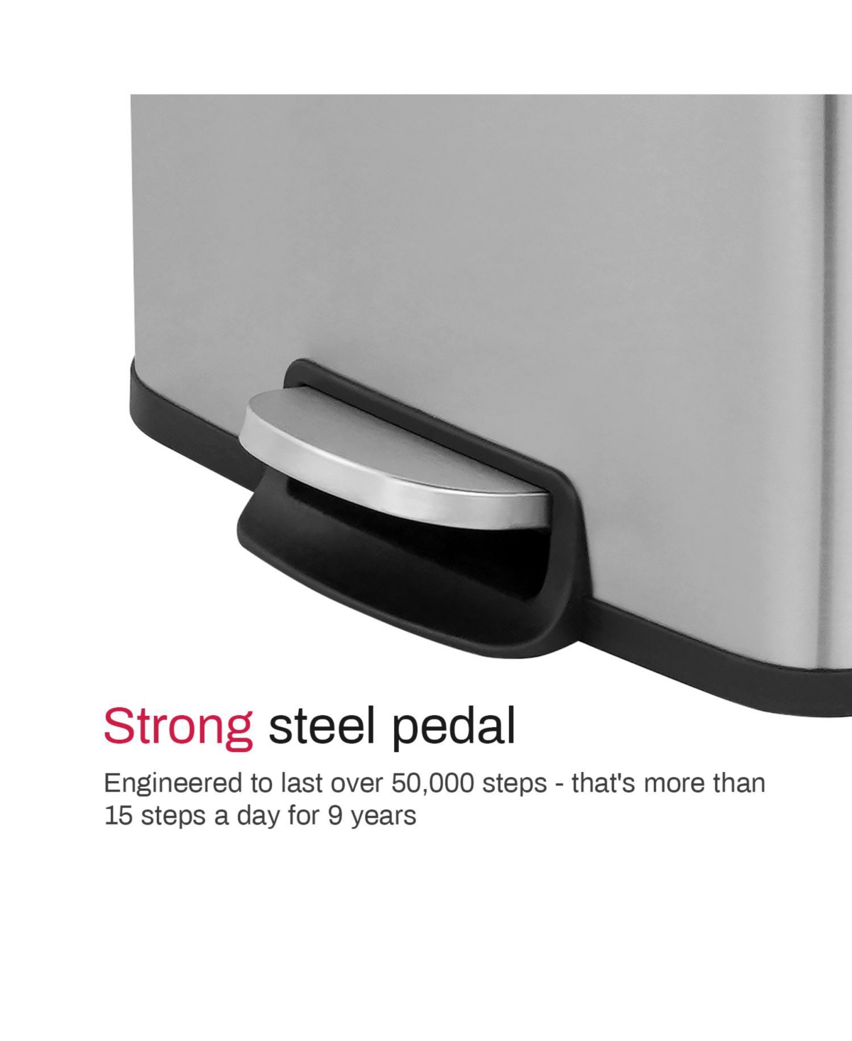 5.3 Gallon / 20L Rectangular Stainless Steel Indoor/Outdoor Trash Can