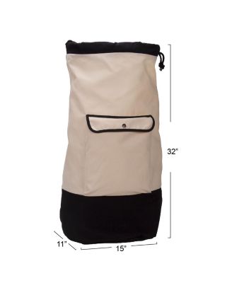 Laundry Duffle Bag, Cream and Black