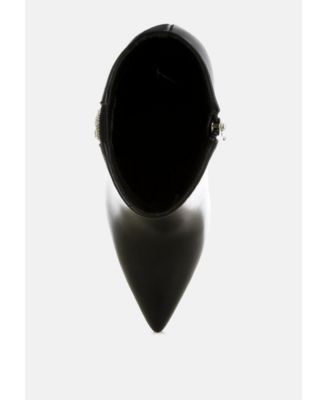 Womens Kalina Rhinestones Chain Detail Boots