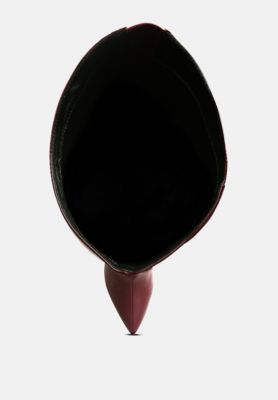 Womens Minkles Patent Pu Long Slim Block Heeled Boots