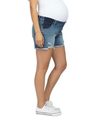 Maternity Motherhood Under the Belly Cut Off Denim Short