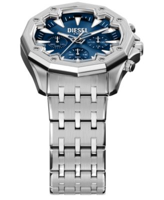 Men's Stinger Quartz Chronograph Silver Stainless Steel Watch, 46mm