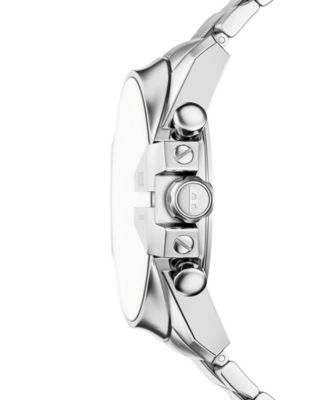 Men's Mega Chief Slim Quartz Chronograph Silver Stainless Steel Watch, 48mm