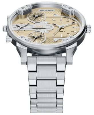 Men's Mr. Daddy Slim Quartz Multifunction Silver Stainless Steel Watch, 54mm