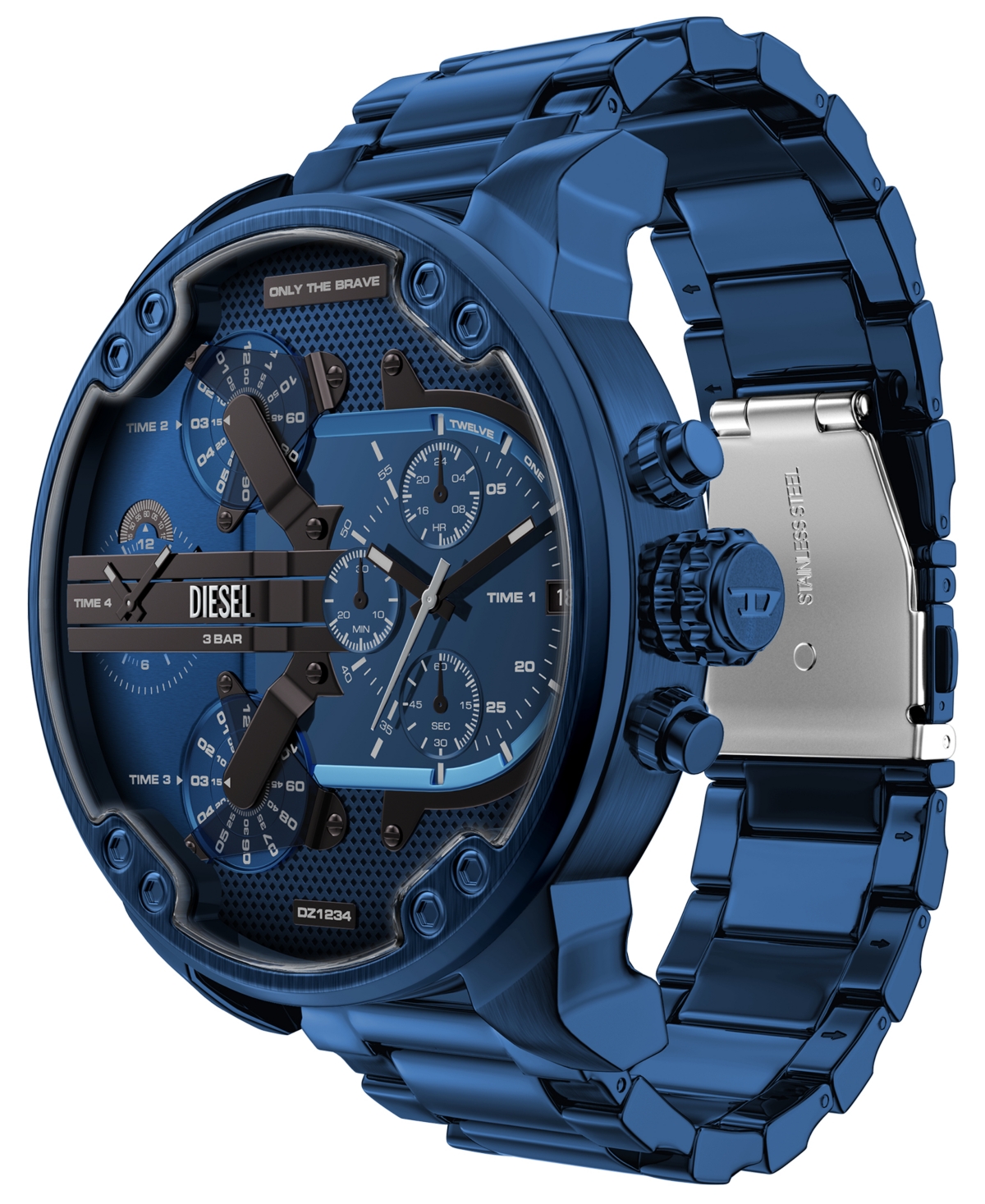 Diesel Men's Mr. Daddy 2.0 Quartz Multifunction Blue Stainless Steel Watch, 57mm