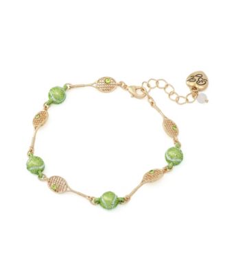 Faux Stone Tennis Racquet Link Bracelet