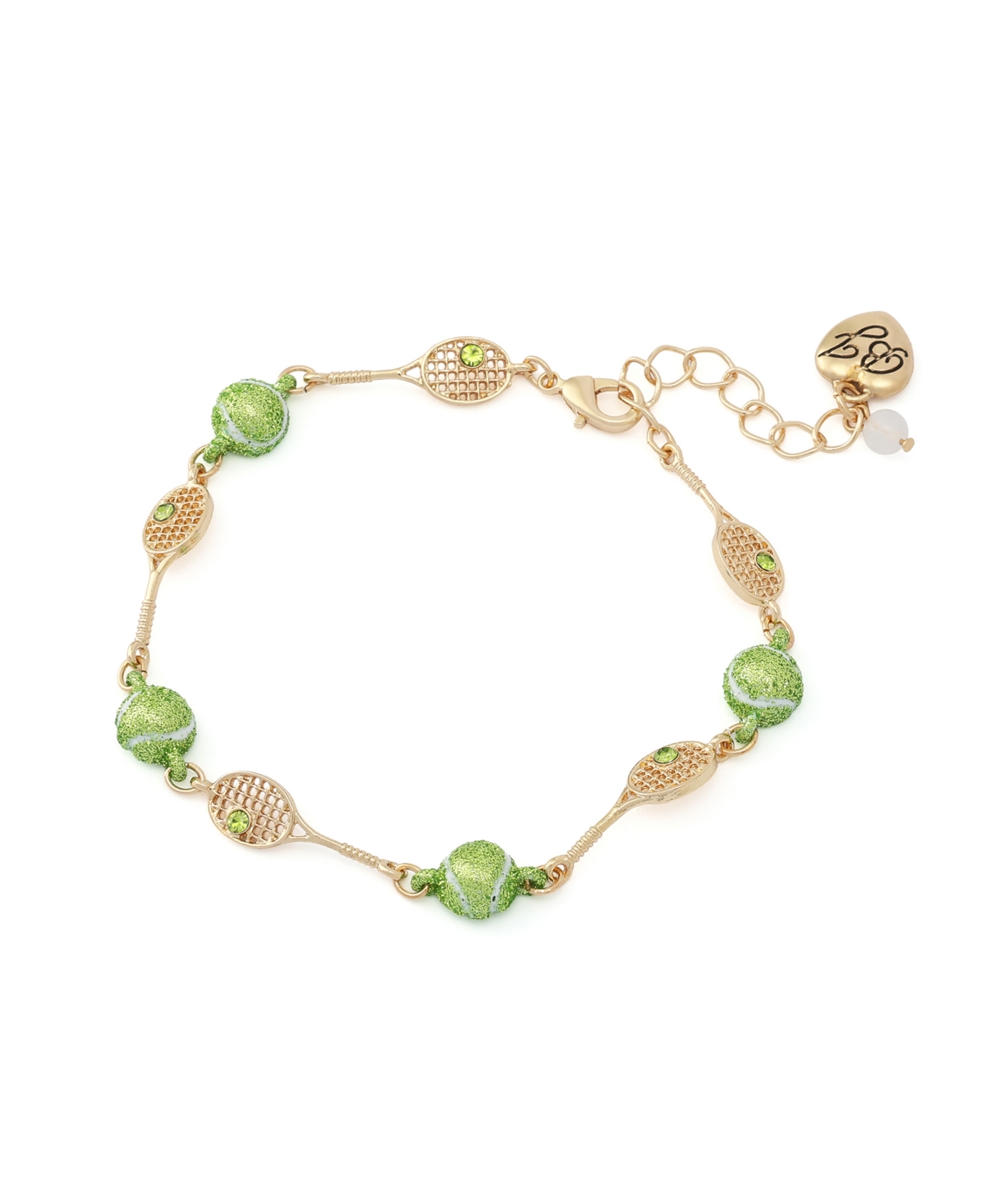 Betsey Johnson Faux Stone Tennis Racquet Link Bracelet