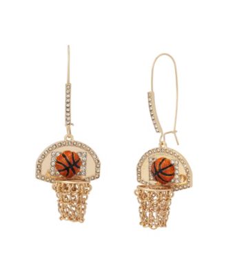 Faux Stone Basketball Dangle Earrings