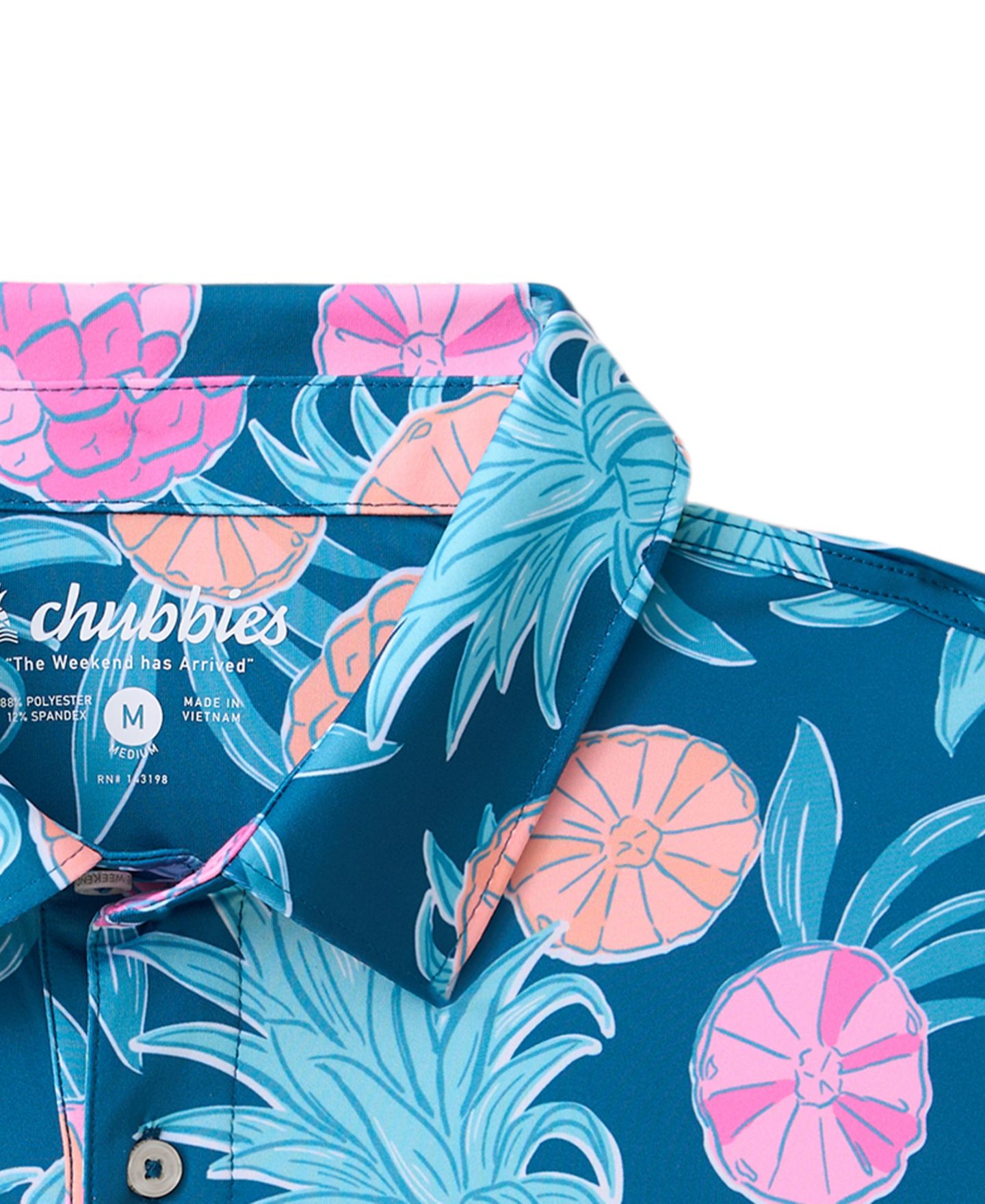Мужское поло Chubbies Citrus Punch Performace Polo, цвет: Тёмный бирюзовый — фото 2