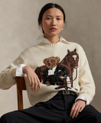 Women's Bear Horse Crewneck Sweater