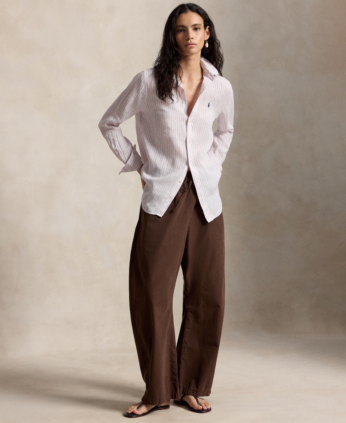 Polo Ralph Lauren Women's Classic Fit Striped Spread Collar Shirt