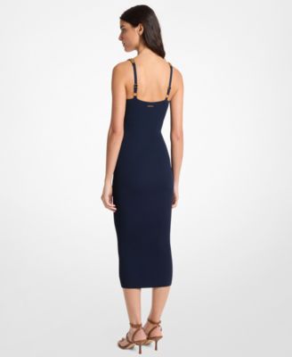 Women's Chain Strap Scoop Neck Midi Dress