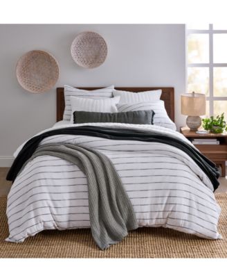 Shadow Stripe 3-Pc. Duvet Cover Set, King