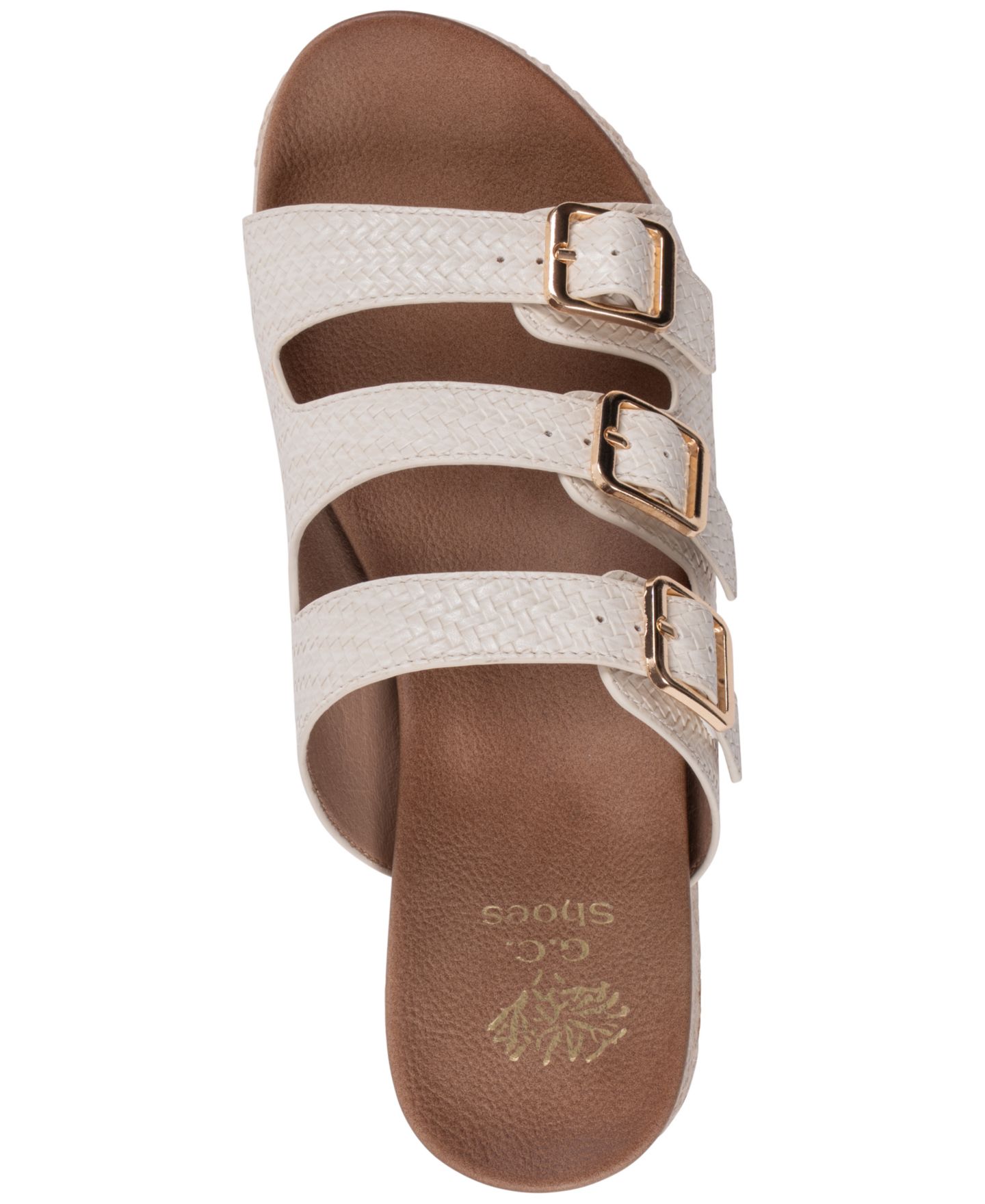Женские сандалии GC Shoes Fabulist Triple Buckle Espadrille Wedge, цвет: Слоновая кость — фото 4