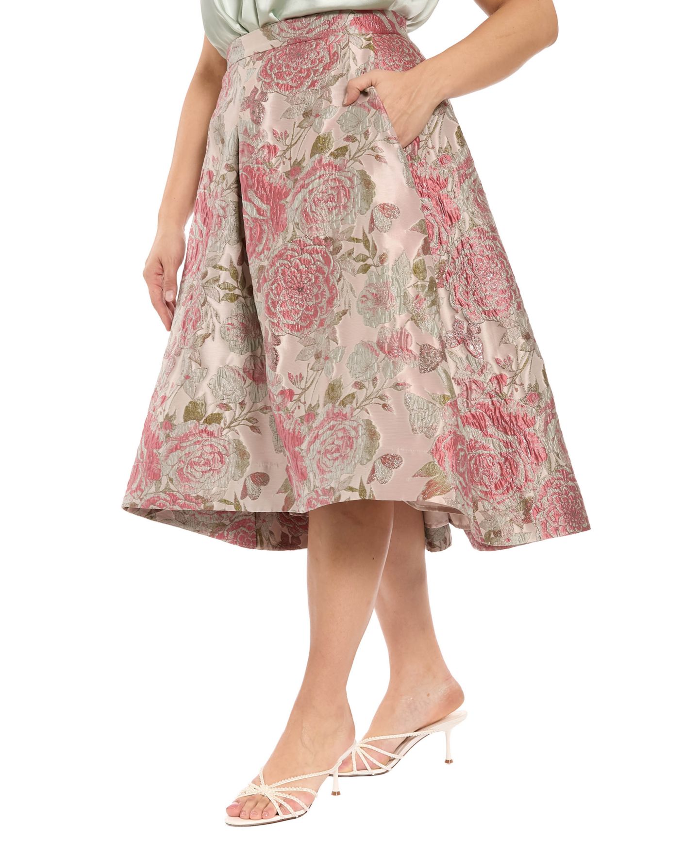 Женская юбка Muse Plus Size Pleated Organza A-line, цвет: Розовый шалфейный — фото 2
