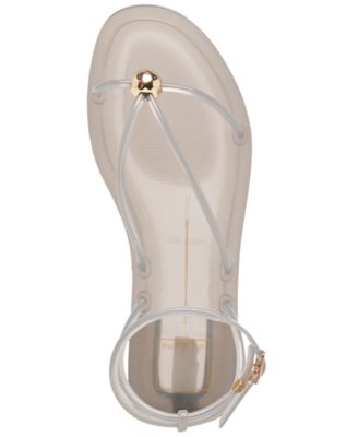 Women's Kenley Vinyl Strappy Jewelry Stud Flat Sandals