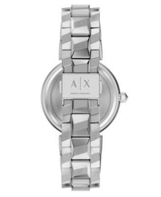 Armani Exchange Women's Quartz Two-Hand Silver Stainless Steel Watch, 34mm