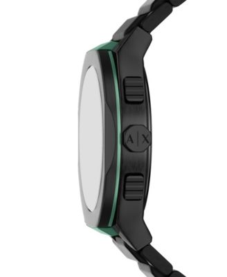 Armani Exchange Men's Sync Quartz Chronograph Black Stainless Steel Watch, 44mm