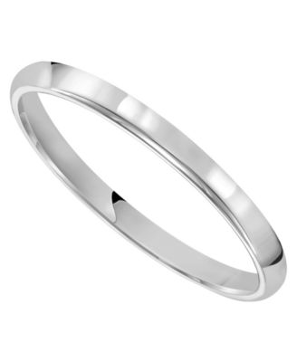 Men's 2mm Low Dome Wedding Band Ring in 10k Gold or 10k White Gold