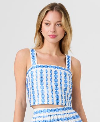 Women's Structured Sleeveless Taffeta Top