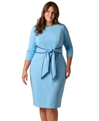 Plus Size Tie-Front Sheath Dress