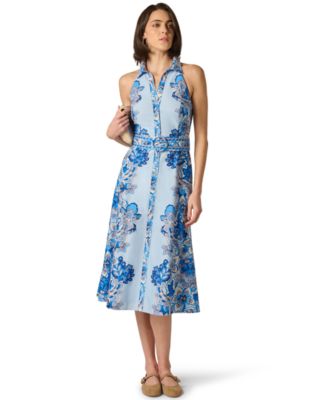 Women's Printed Halter Neck Shirt Dress