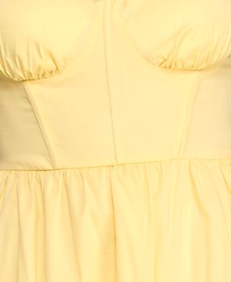 Juniors' Sweetheart Neck Tiered Poplin Midi Dress