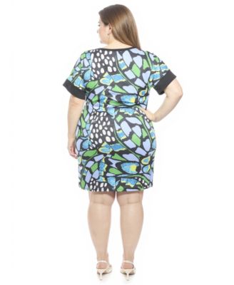 Plus Size Butterfly Knee Length T-Shirt Dress