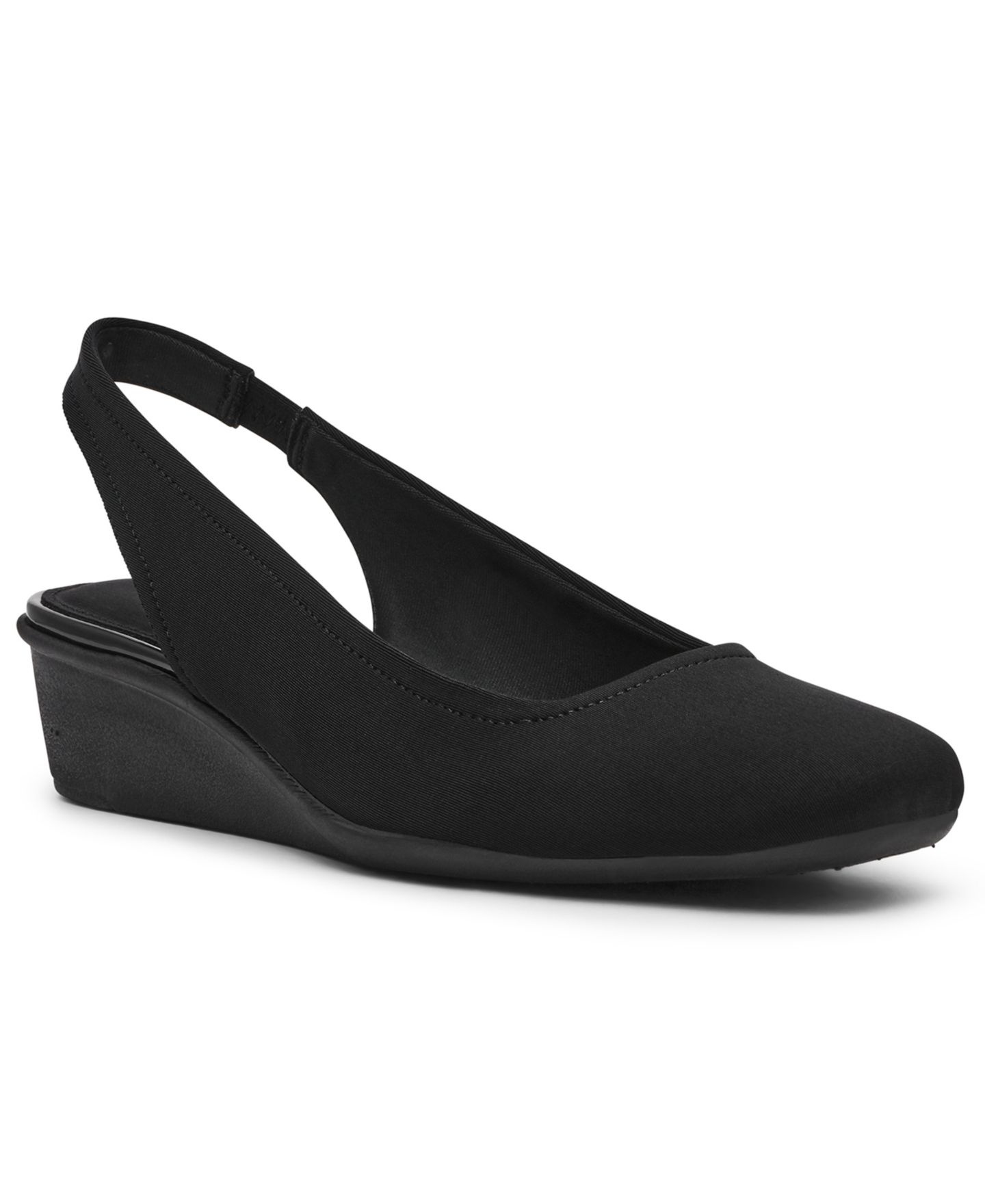 Женские туфли Anne Klein Witty Slingback Wedge Pumps, цвет: Чёрный — фото 1