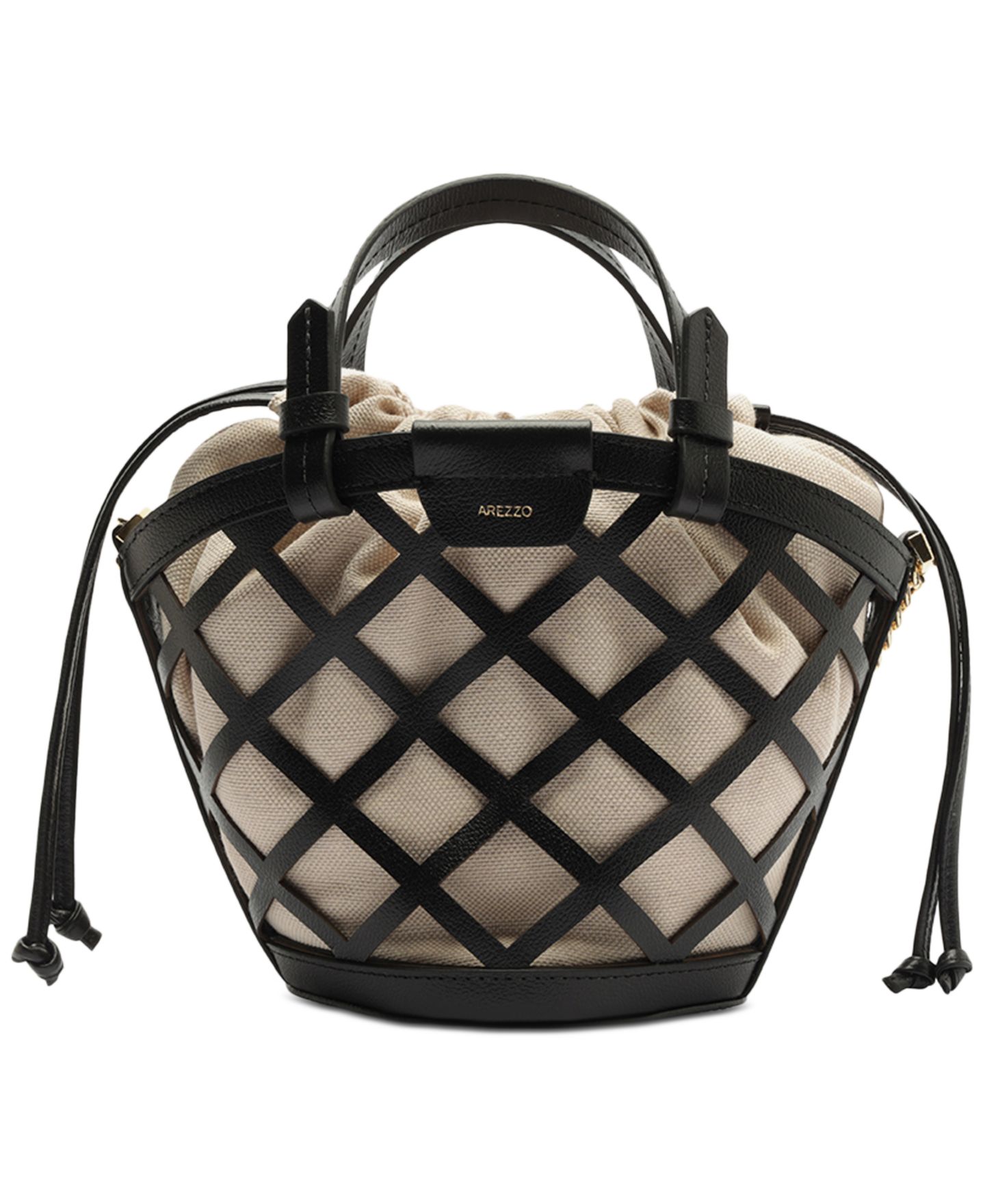 Женская сумка Arezzo Petra Small Leather Bucket, цвет: Чёрный — фото 1