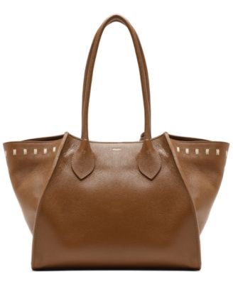 Alba Small Leather Zipper Tote Bag