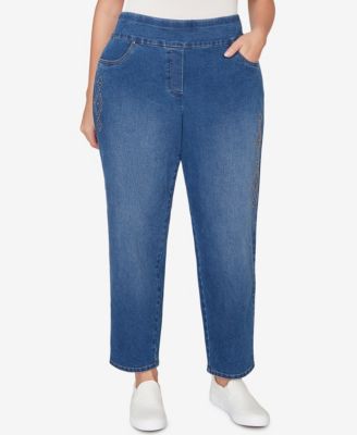 Plus Size Austin Geometric Heat Set Super Stretch Denim Jeans